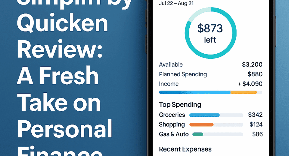 Simplifi by Quicken mobile interface showing budget dashboard
