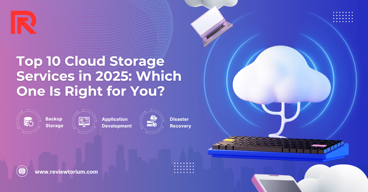 A visual representation of the top 10 cloud storage platforms used in 2025 Cloud storage service icons in 2025 layout