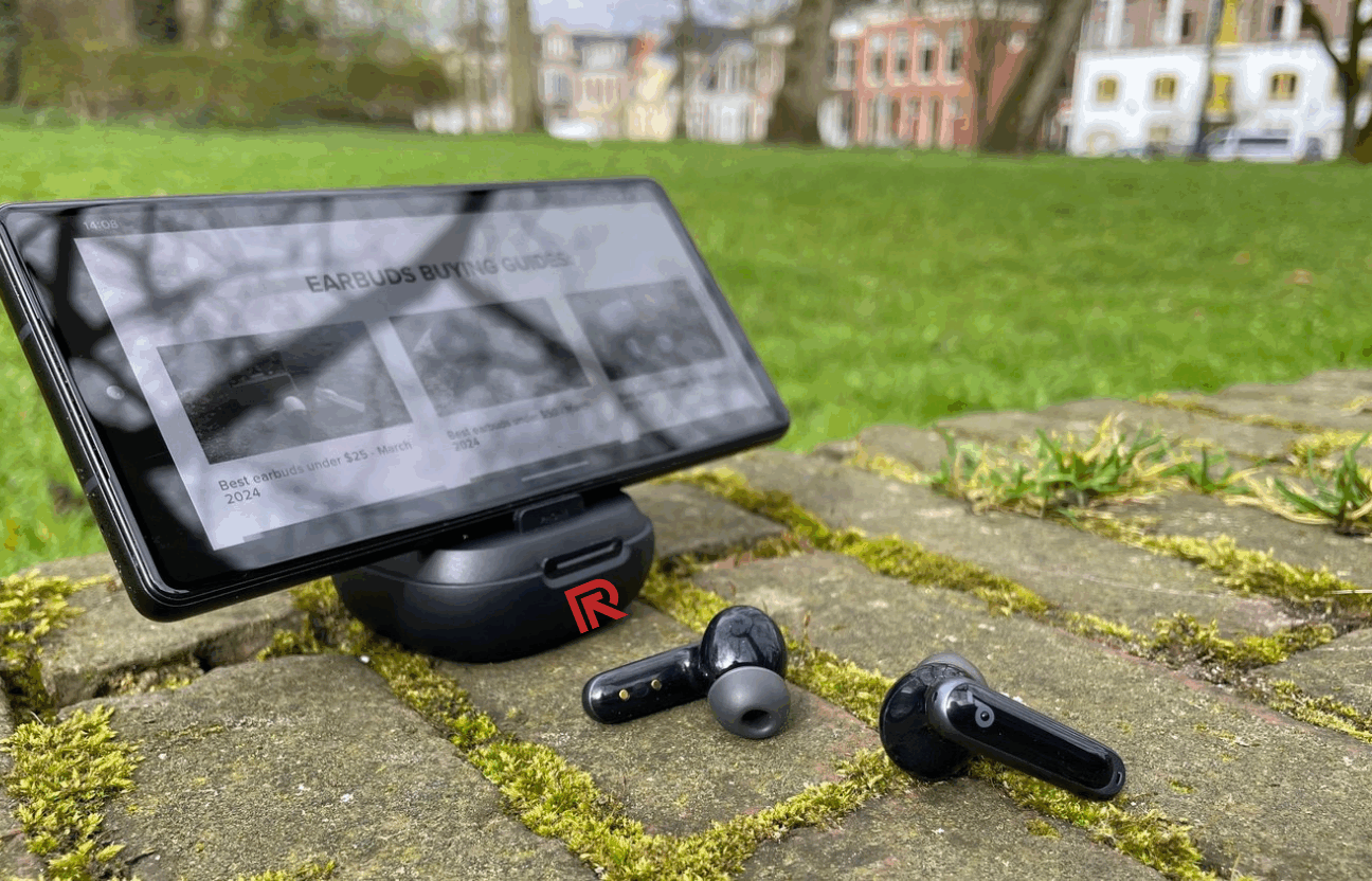 Anker Soundcore P40i earbuds and charging case for review.