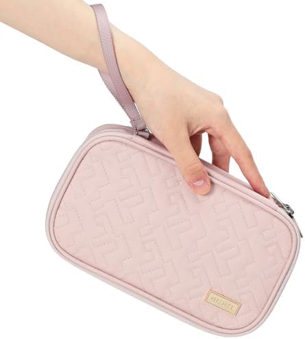 NISHEL Travel Cord Organizer Case, Double Layers Tech Electronic Bag, Essentials for Charger, Cable, Phone, Flash drive, Pink : Electronics - Görsel 3