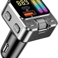 Bluetooth 5.3 Car Adapter with FM Transmitter & 42W PD Fast Charging, Wireless AUX/USB Music Receiver, Hands-Free Calls, Beat Sync LED Lights for Car Stereo, Compatible with All 12V-24V Vehicles : Electronics
