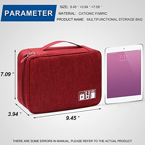 Electronics Organizer Travel Universal Cable Organizer Bag Waterproof Electronics Accessories Storage Cases for Cable, Charger, Phone, USB, SD Card, Hard Drives, Power Bank, Cords : Electronics - Görsel 3