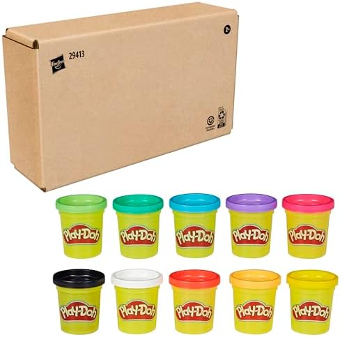 Play Doh Modeling Compound 10-Pack Case of Assorted Colors, Non-Toxic 2 oz. Cans, Back to School Gifts, Prizes, & Party Favors, Preschool Toys for Kids, Ages 2+ (Amazon Exclusive) : Toys & Games - Görsel 10