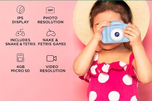Kids Digital Camera with LCD Screen, 1080P Photo & Video, Shockproof Toy Camera for Boys & Girls, Includes USB Charging Cable & Neck Strap – (Pink) : Electronics - Görsel 7