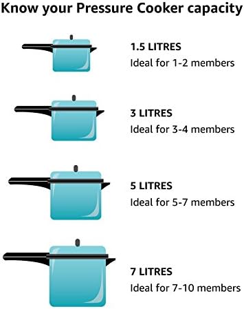 Hawkins Contura 2L Aluminium Inner Lid Pressure Cooker (Silver): Home & Kitchen - Görsel 9