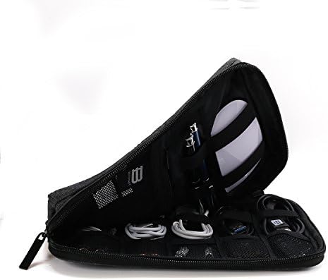 BAGSMART Electronics Organizer Travel Case, Small Cord Bag, Tech Organizer as Travel Accessories for Men Women, Cable Essentials for Phone, SD Card, Black : Electronics - Görsel 7