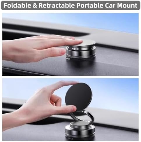 ULIKTO Vacuum Magnetic Suction Phone Holder Pocket Portable Car Mount Foldable & Retractable Suction Cup Cradle Dock Hands-Free Cell Phone Holders for Car/Gym/Mirror Mount for iPhone & Android : Cell Phones & Accessories - Görsel 5
