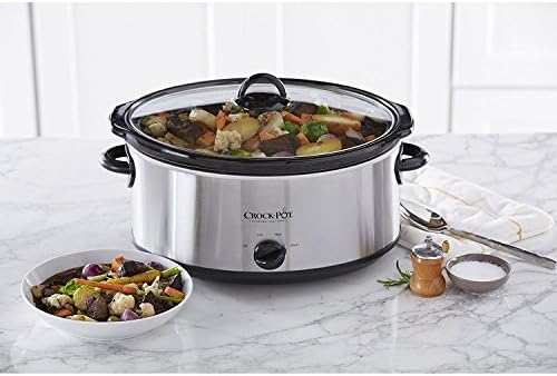 Crock-Pot 7 Quart Oval Manual Slow Cooker, Stainless Steel (SCV700-S-BR), Versatile Cookware for Large Families or Entertaining: Home & Kitchen - Görsel 6