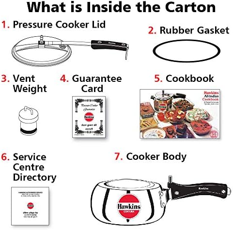 Hawkins Contura 2L Aluminium Inner Lid Pressure Cooker (Silver): Home & Kitchen - Görsel 6