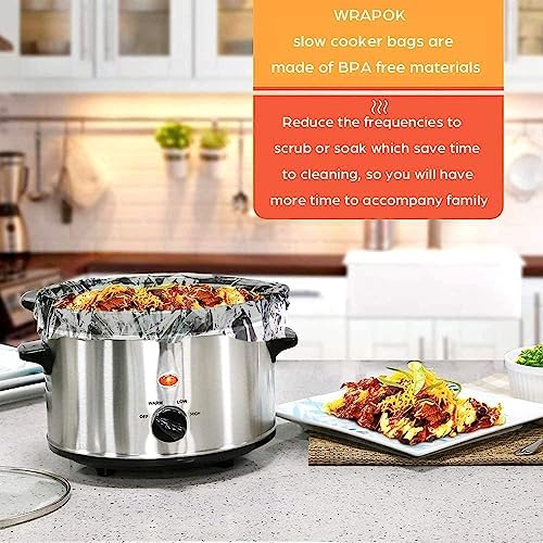 ECOOPTS Slow Cooker Liners (40 Liners), 13" × 21" Pot Liners Fit 3-8 Quarts, Disposable Cooking Bags Suitable for Oval & Round Pot, BPA Free (13" × 21"): Home & Kitchen - Görsel 5