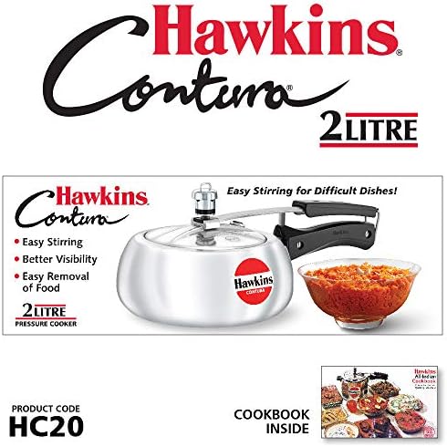 Hawkins Contura 2L Aluminium Inner Lid Pressure Cooker (Silver): Home & Kitchen - Görsel 3