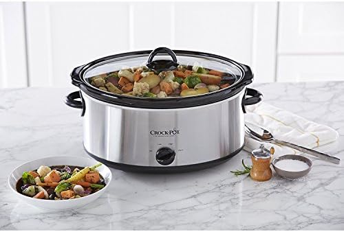 Crock-Pot 7 Quart Oval Manual Slow Cooker, Stainless Steel (SCV700-S-BR), Versatile Cookware for Large Families or Entertaining: Home & Kitchen - Görsel 5