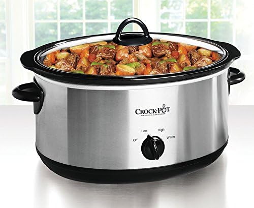 Crock-Pot 7 Quart Oval Manual Slow Cooker, Stainless Steel (SCV700-S-BR), Versatile Cookware for Large Families or Entertaining: Home & Kitchen - Görsel 2