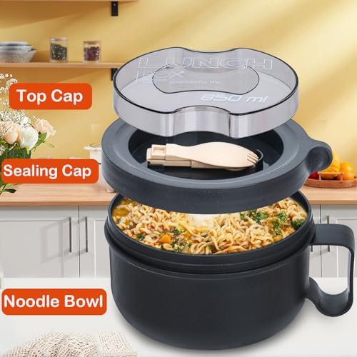 | Ramen Bowl,Ramen Cooker,Microwave Ramen Bowl,Microwave Safe Soup Bowl,Portable Ramen Cooker, Instant Ramen Noodle Bowls For Home Office Dorm Apartment motor home etc Soup Bowls - Görsel 4