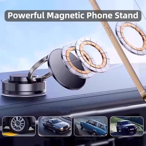 ULIKTO Vacuum Magnetic Suction Phone Holder Pocket Portable Car Mount Foldable & Retractable Suction Cup Cradle Dock Hands-Free Cell Phone Holders for Car/Gym/Mirror Mount for iPhone & Android : Cell Phones & Accessories - Görsel 3