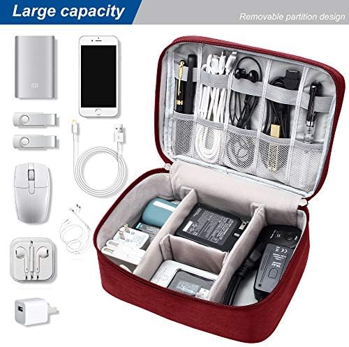 Electronics Organizer Travel Universal Cable Organizer Bag Waterproof Electronics Accessories Storage Cases for Cable, Charger, Phone, USB, SD Card, Hard Drives, Power Bank, Cords : Electronics - Görsel 4