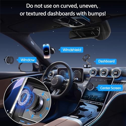 Jikasho Vacuum Magnetic Suction Phone Holder, Foldable and Retractable Hands-Free Suction Cup Phone Mount for Car/Gym/Mirror/Smooth Surface, Compatible with iPhone Android and All Smartphones (Black) : Cell Phones & Accessories - Görsel 2