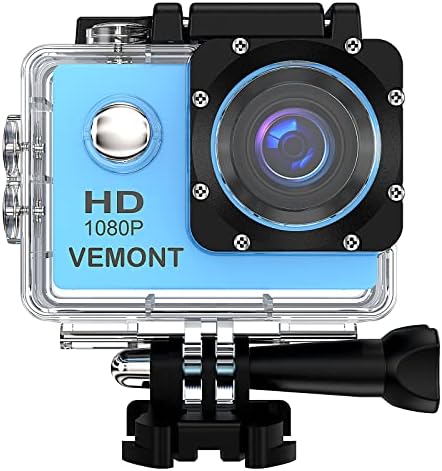 VEMONT Action Camera, 1080P 12MP Sports Camera Full HD 2.0 Inch Action Cam 30m/98ft Underwater Waterproof Camera with Mounting Accessories Kit : Electronics