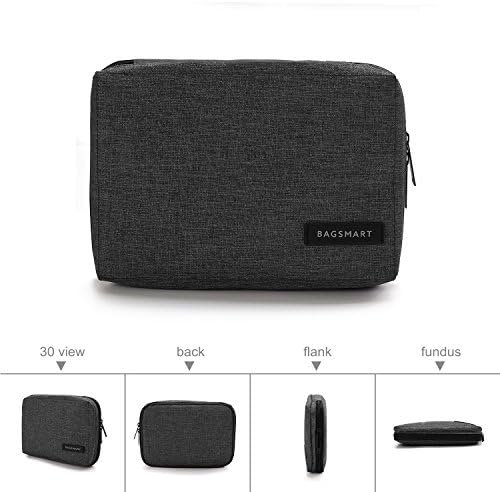 BAGSMART Electronics Organizer Travel Case, Small Cord Bag, Tech Organizer as Travel Accessories for Men Women, Cable Essentials for Phone, SD Card, Black : Electronics - Görsel 8