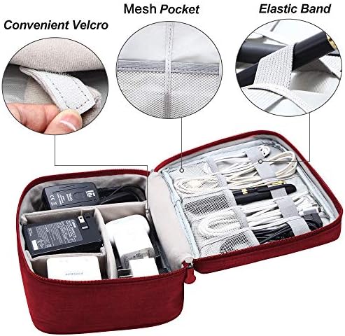 Electronics Organizer Travel Universal Cable Organizer Bag Waterproof Electronics Accessories Storage Cases for Cable, Charger, Phone, USB, SD Card, Hard Drives, Power Bank, Cords : Electronics - Görsel 5