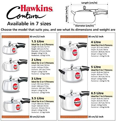 Hawkins Contura 2L Aluminium Inner Lid Pressure Cooker (Silver): Home & Kitchen - Görsel 7
