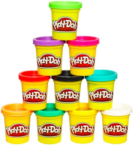 Play Doh Modeling Compound 10-Pack Case of Assorted Colors, Non-Toxic 2 oz. Cans, Back to School Gifts, Prizes, & Party Favors, Preschool Toys for Kids, Ages 2+ (Amazon Exclusive) : Toys & Games
