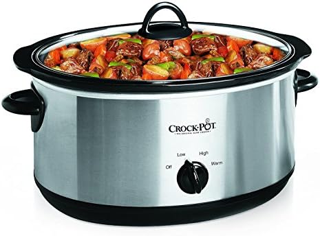 Crock-Pot 7 Quart Oval Manual Slow Cooker, Stainless Steel (SCV700-S-BR), Versatile Cookware for Large Families or Entertaining: Home & Kitchen