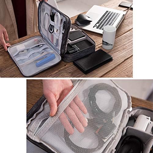 OrgaWise Electronics Organizer, Electronic Accessories Bag Travel Cable Organizer Three-Layer for iPad Mini, Kindle, Hard Drives, Cables, Chargers (Three-Layer-Grey) : Electronics - Görsel 5