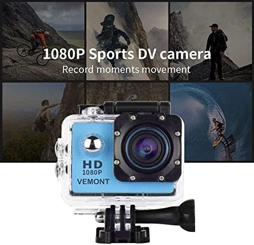 VEMONT Action Camera, 1080P 12MP Sports Camera Full HD 2.0 Inch Action Cam 30m/98ft Underwater Waterproof Camera with Mounting Accessories Kit : Electronics - Görsel 5