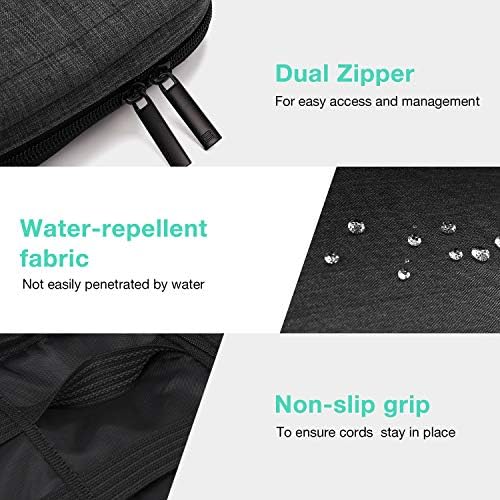 BAGSMART Electronics Organizer Travel Case, Small Cord Bag, Tech Organizer as Travel Accessories for Men Women, Cable Essentials for Phone, SD Card, Black : Electronics - Görsel 5
